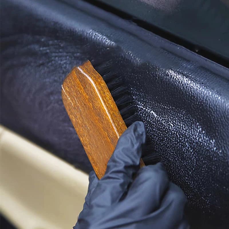 1pc Dettagli del manico Spazzola per lucidatura e pulizia Spazzola per legno in crine di cavallo Spazzola per scarpe per la cura e la pulizia delle scarpe in pelle