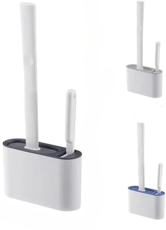 Scopino per WC in silicone, scopino per WC con testina da golf a manico lungo, scopino per WC e set di supporti, scopino per WC da bagno