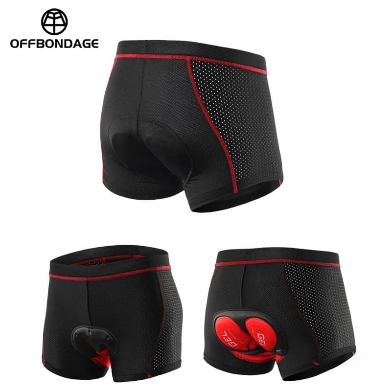 OFFBONDAGE 2PCS Men's Cycling Underwear with 5D Gel Cushioned MTB Boxer Cycling Shorts Road Cycling Underwear Cycling Equipment