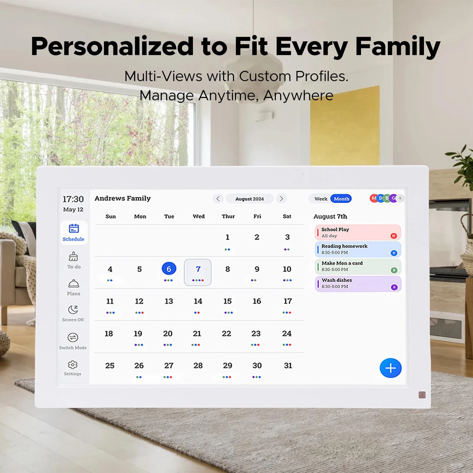 Cornice Digitale WiFi da 15,6 Pollici con Schermo Touch, Controllo APP, Display IPS FHD, Calendario Interattivo