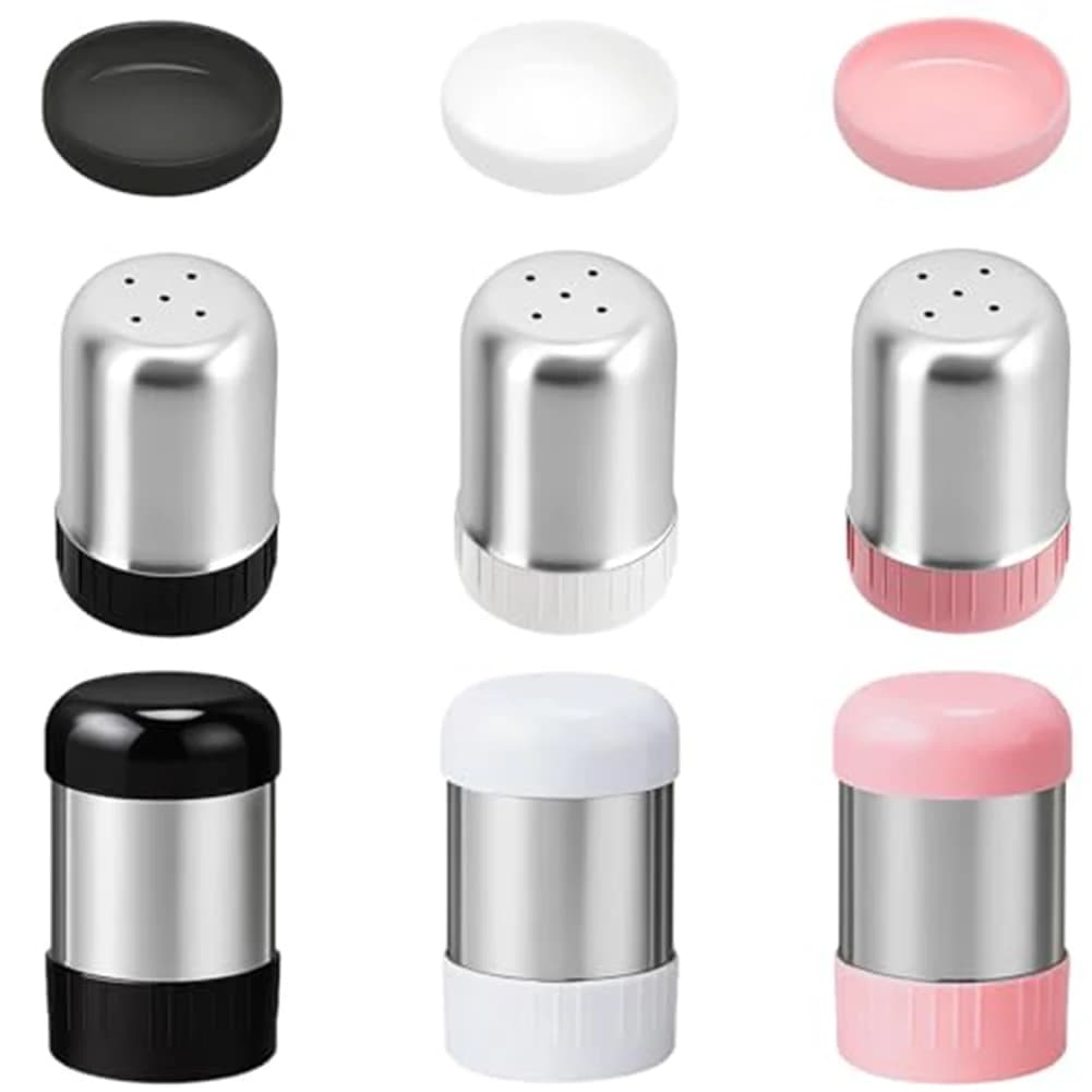 Set Portatile di Saliera e Pepiera in Acciaio Inox per Viaggi, Campeggio, Escursioni, Pranzo all'Aperto, Facile da Riempire e Resistente alle Caglie