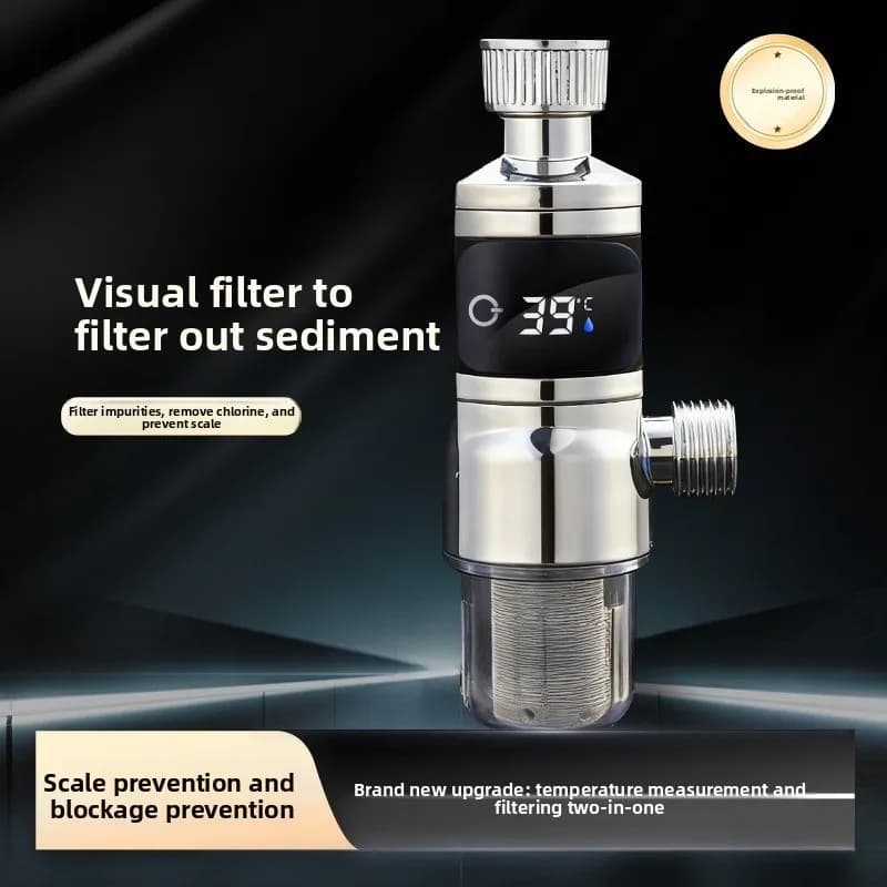 Termometro Digitale per Doccia TTE35129A, Monitor Elettronico con Pre-filtro