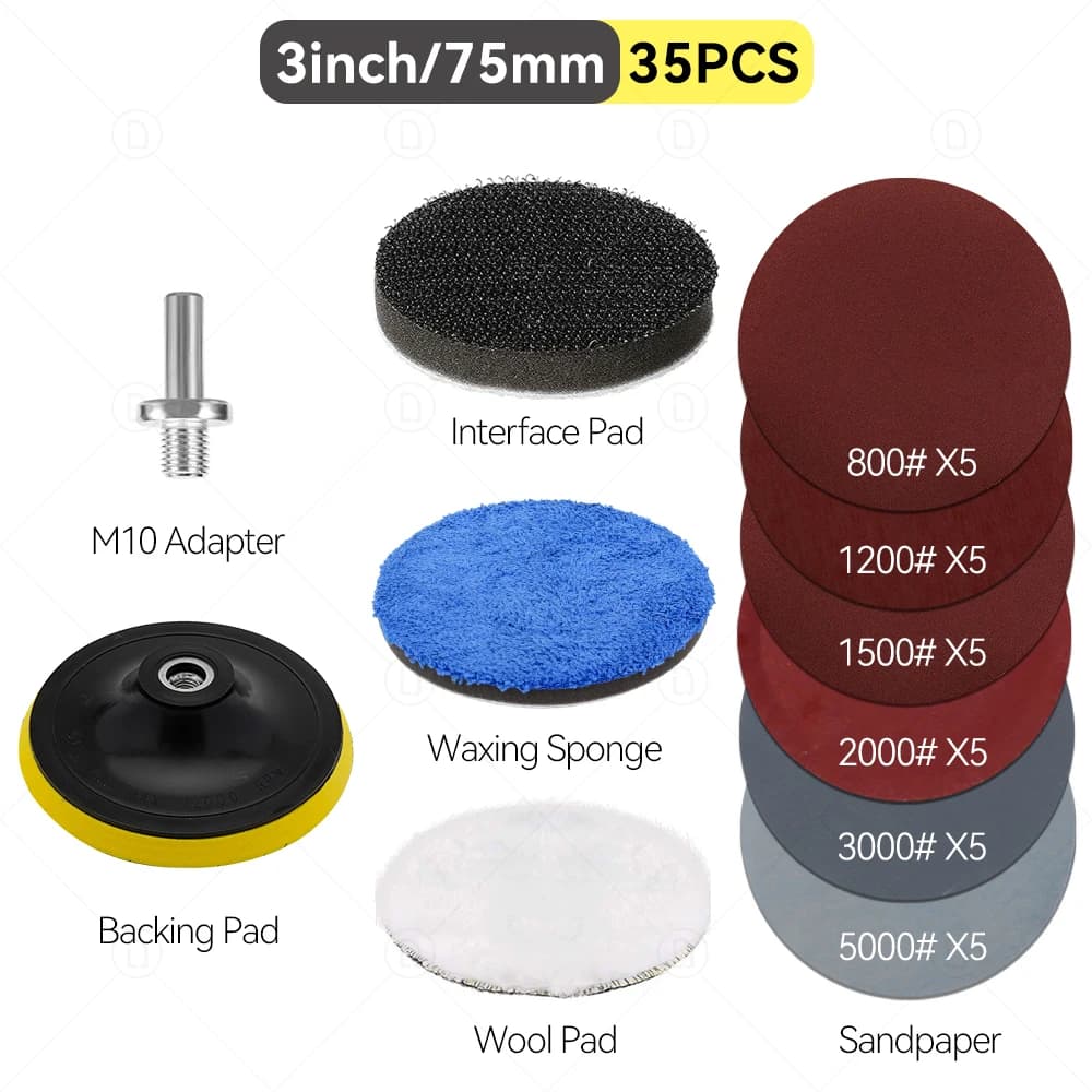 Automatic Light Restoration Kit For Waxing Sponge Abrasive Discs for Veterinated Paper Interface Sweater for car details Wool polishing pad for headlights