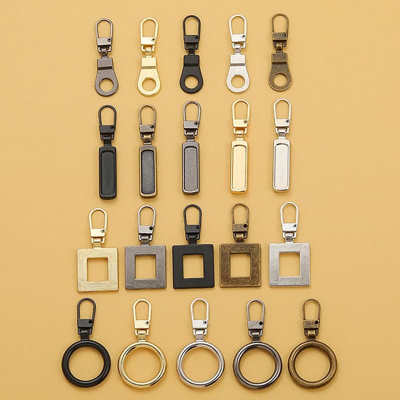 5 pezzi estrattori con cerniera in metallo staccabili per cursori con cerniera cerniere per la testa kit di riparazione cerniera Pull Tab sacchetti per cucire fai da te piumino