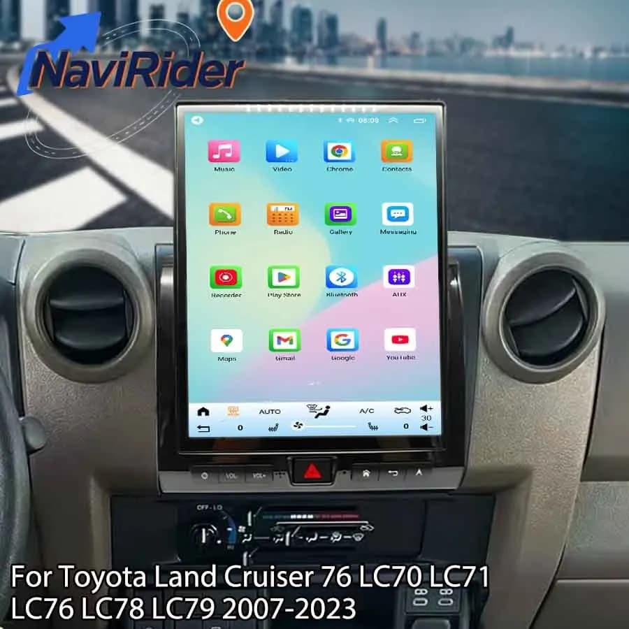 12" Multimedia Player For Toyota Land Cruiser 76 LC70 LC71 LC76 LC78 LC79 2007-2023 Wireless Carplay Auto Car GPS Android Audio