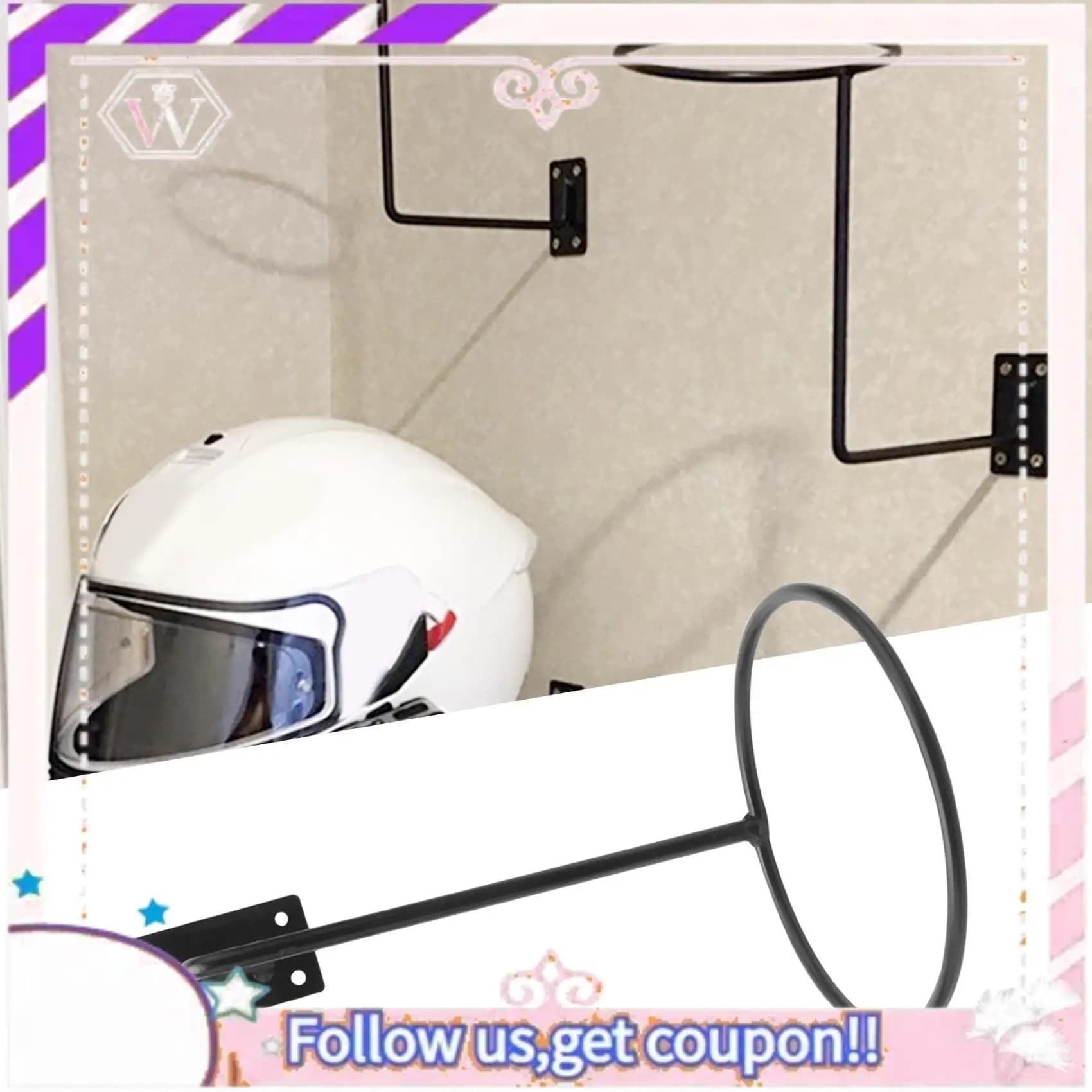 Y74A-3 Set di 3 Accessori per Moto, Supporto per Casco, Gancio da Parete per Casco