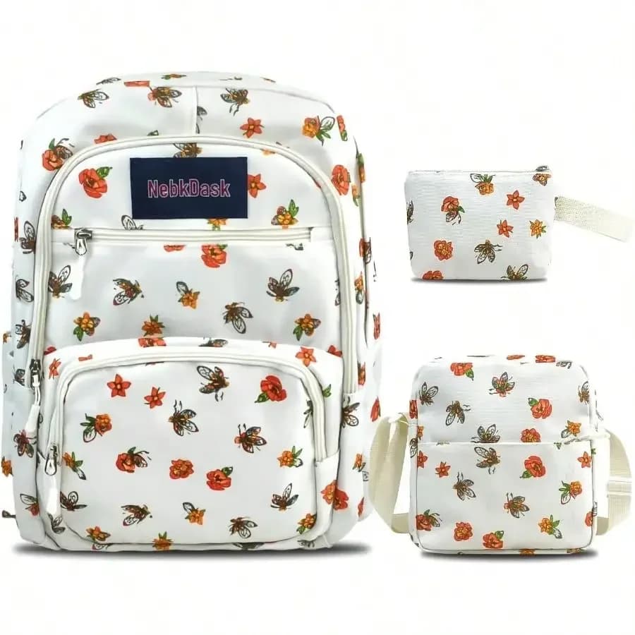 Travel Laptop Backpack Women Men, Resistant Carry On Backpack Fits 15.6 Inch Laptop, Large Side Pocket Bottles, Personal Item Bag Travel Work College(White)