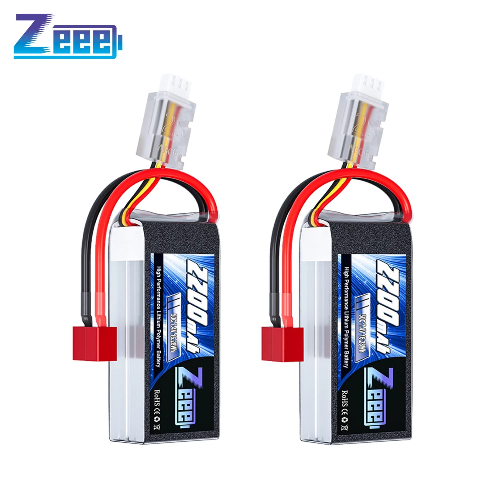 Zeee 2S 2200mAh Shorty RC Lipo batteria 7.4V 50C T/XT60 spina Softcase RC auto camion Buggy FPV Drone elicottero aereo RC parti