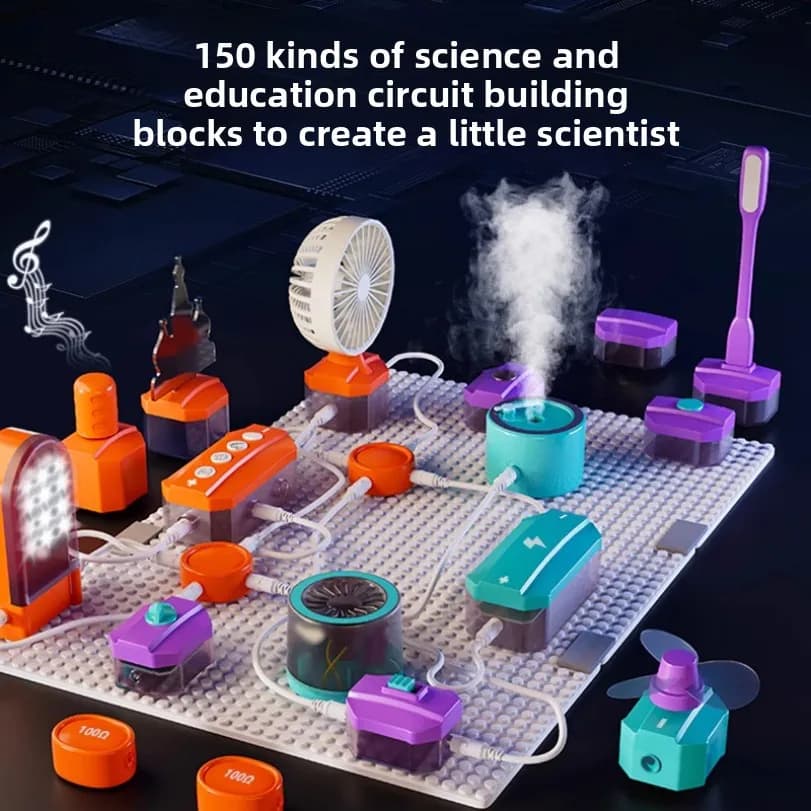 Esperimento del circuito Blocchi di costruzione Assemblaggio di giocattoli Set di esperimenti scientifici Illuminazione fisica All'ingrosso Fai da te Educazione scientifica Culo