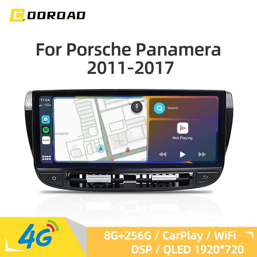 CarPlay Android 14.0 Blu-ray 12.3 "Radio per auto per Porsche Panamera 2011-2017 4G WiFi Navigazione GPS Lettore multimediale Bluetooth