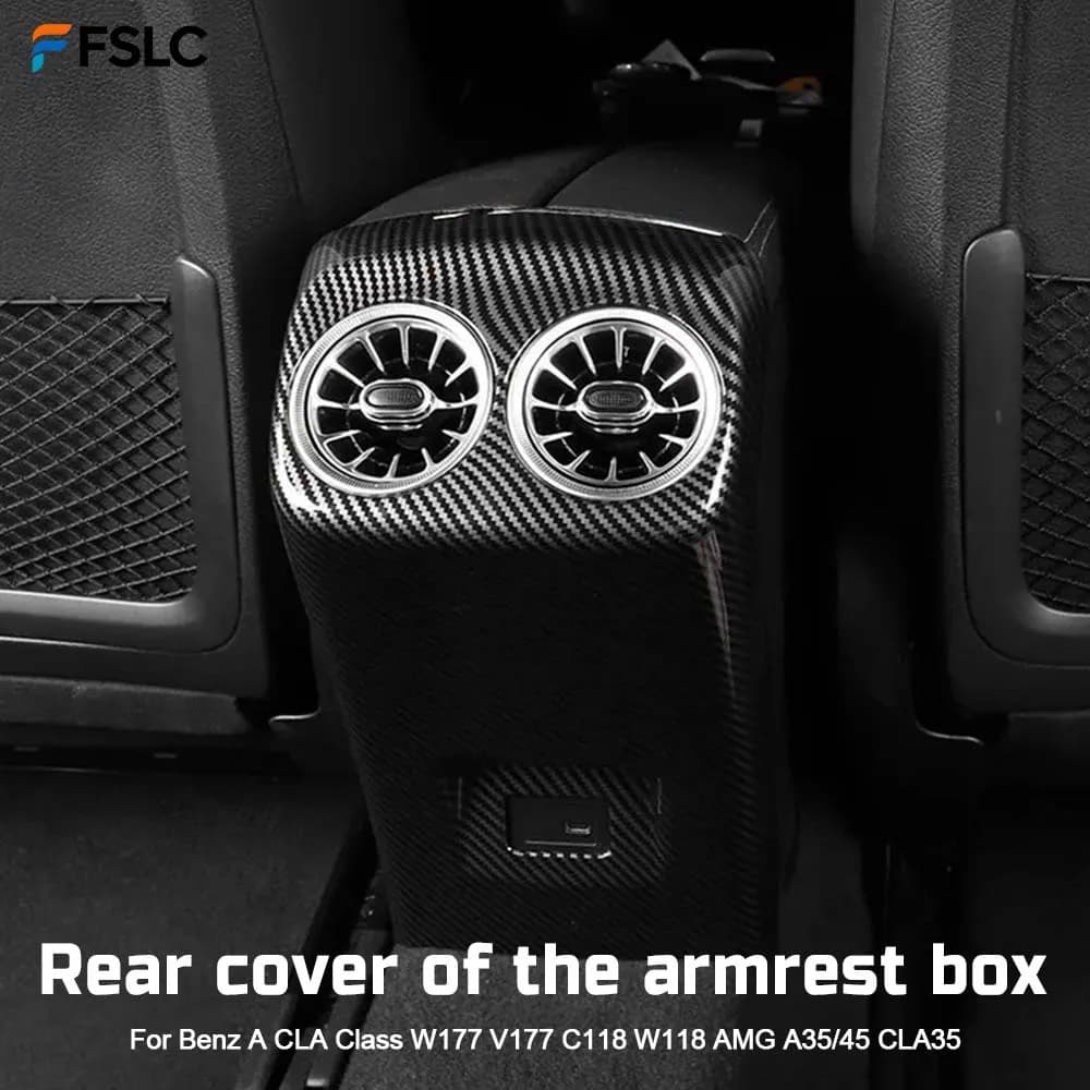 del Authentic del Central Cover Arm Rear for Mercedes Benz Class A CLA W177 V177 C118 W118 AMG A35/45 CLA35 in Carbon Fiber