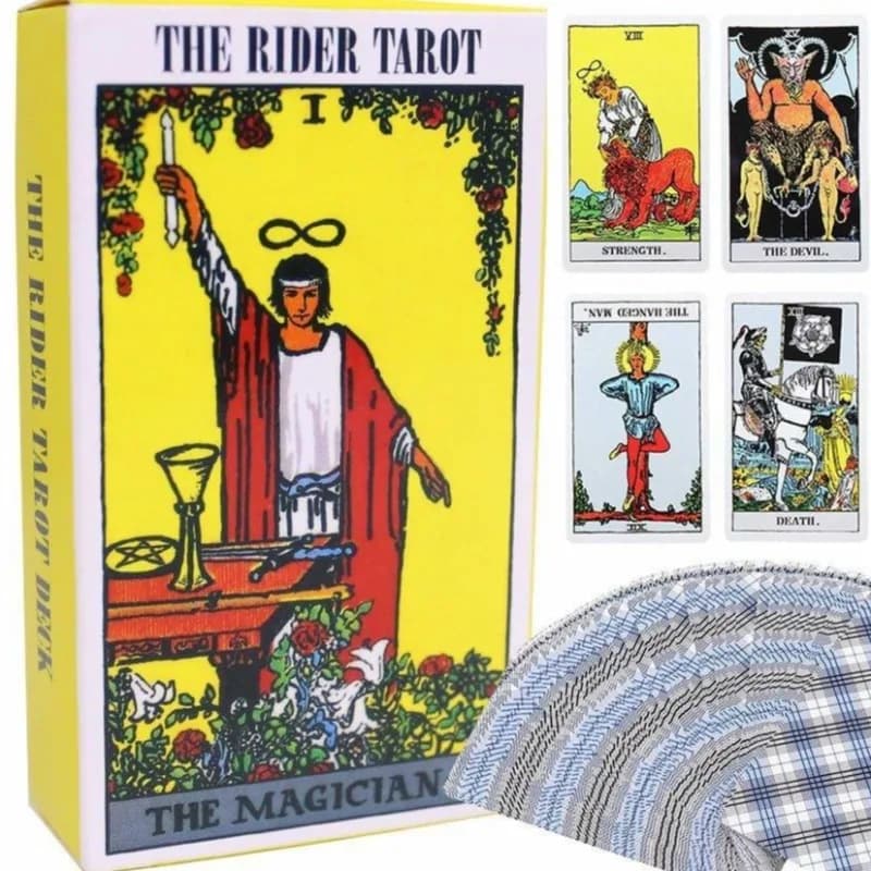 Autentico mazzo di tarocchi Rider-Waite con libretto inglese/spagnolo per principianti e lettura di carte esperti