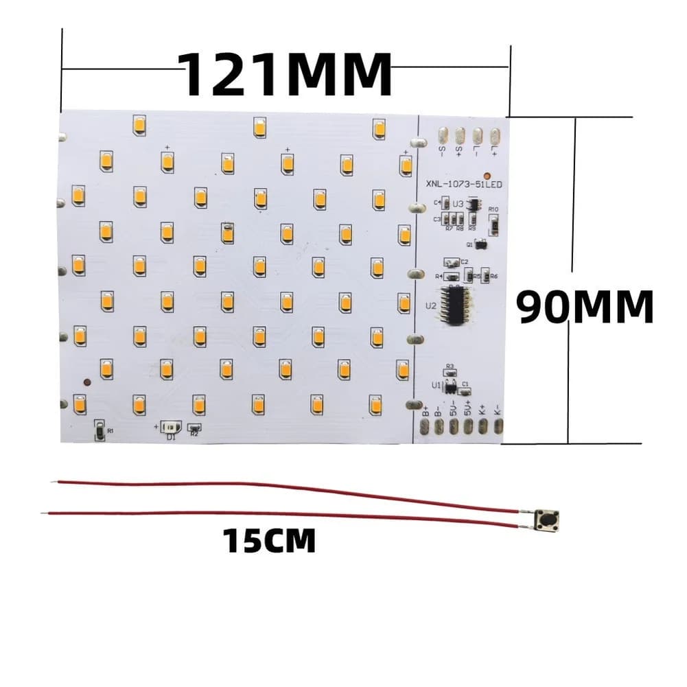 Controllore Solare per Uso Energetico Sostenibile, PCB Fiamma Solare 51LED, PCBA Fiamma Solare, Materiale PCB Compatibile con Pannelli Solari