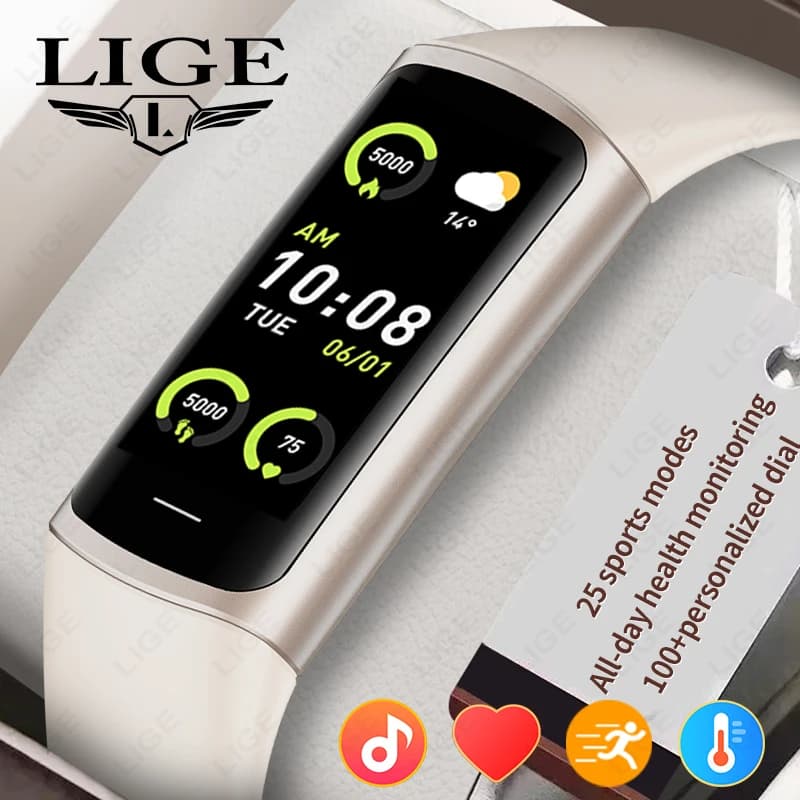 Smart Band Braccialetto fitness da uomo Braccialetti per la salute con cardiofrequenzimetro Pedometri da donna per camminare Orologi intelligenti da donna per Android iOS