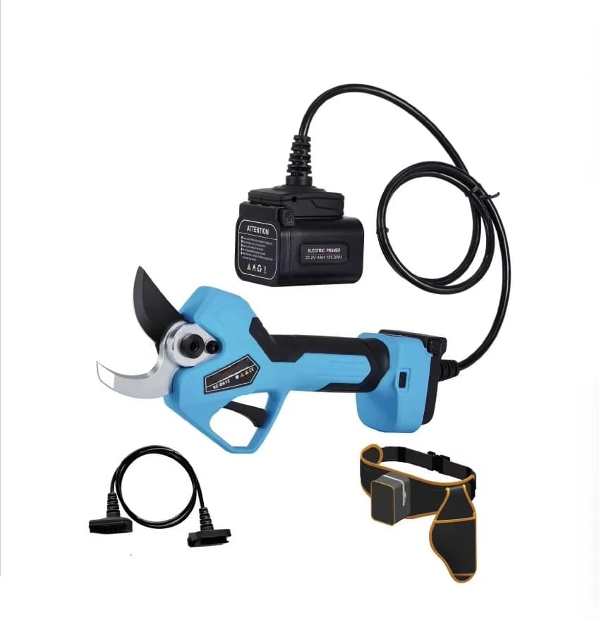 Gardening Cordless 45mm Electric Pruning Shears Branch Scissor Cutter Pruner With 2 Batteries