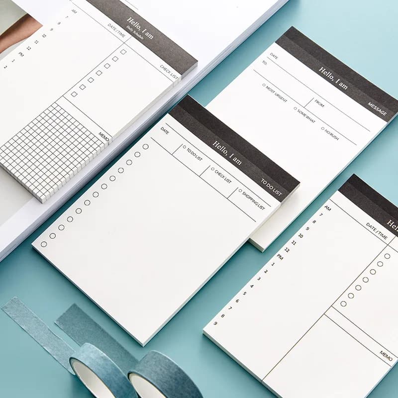 Blocco Note Staccabile per Studenti, Agenda Giornaliera, Gestione del Tempo, Quaderno per Programmi, Agenda Giornaliera, Blocco Note per Ufficio