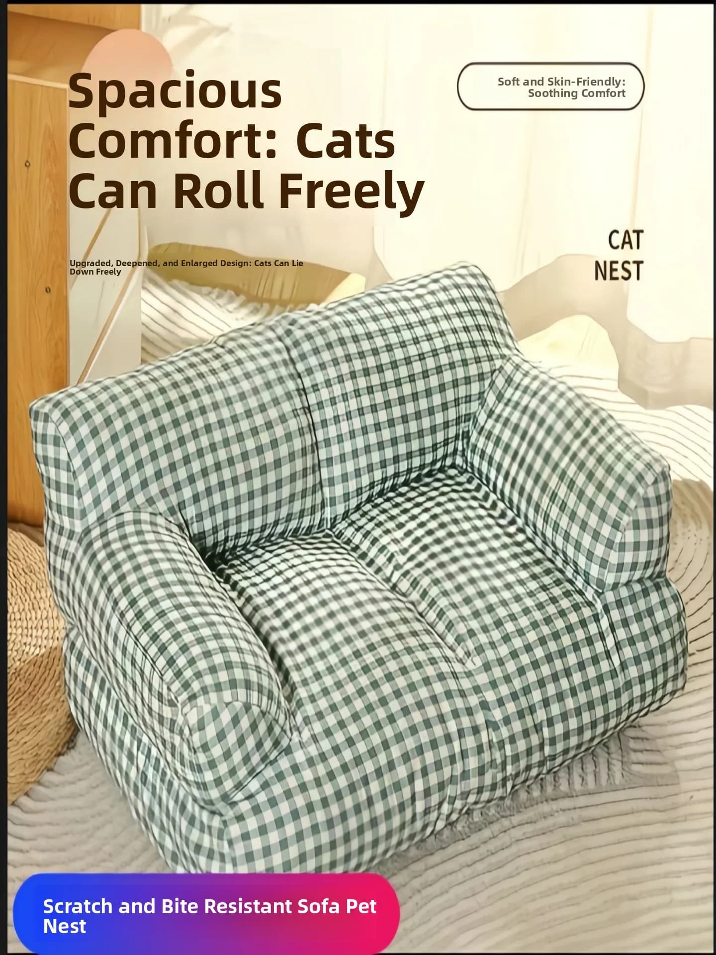 Princ Sle Pet Couch Tappetino per cani caldo per tutte le stagioni, materassino universale per animali domestici per quattro stagioni, accessori per cani, imbottitura in morbido cotone