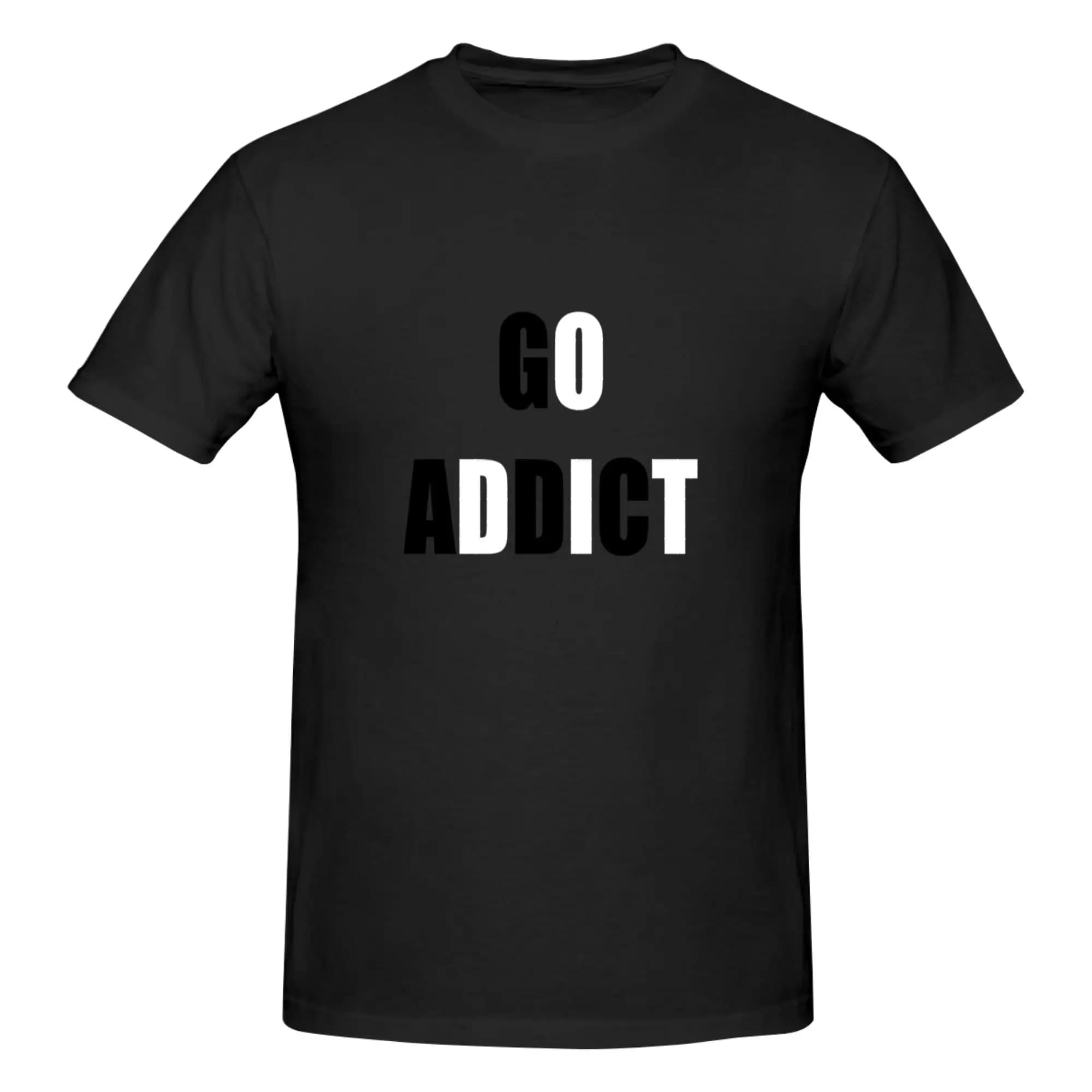 Divertente T-shirt stampata oversize da uomo GO ADDICT (The Game of Go) T-shirt unisexSimple