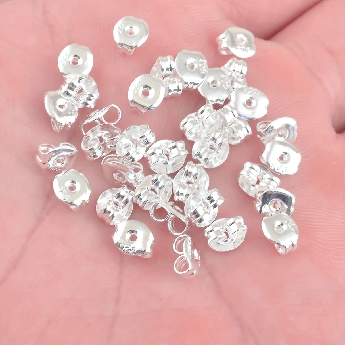 925 Silver Plated Hypoallergenic Earrings with Anti-slip Hooks for Creation of Fa-da- Jewelry ♪