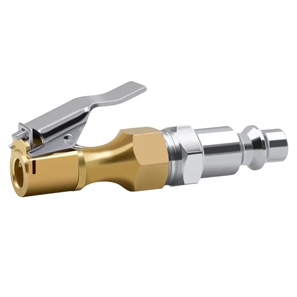 Morsetto per pistola ad aria compressa per impieghi gravosi, a sgancio rapido, standard USA, connettore bloccabile per gonfiaggio pneumatici, adattatore per compressore d'aria, mandrino per gonfiaggio pneumatici