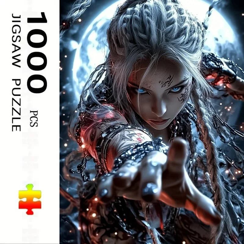Un puzzle per adulti da 1000 pezzi, misurando 27,56 x 19,69 pollici, con una bellissima ragazza tatuata. È perfetto per il divertimento creativo con
