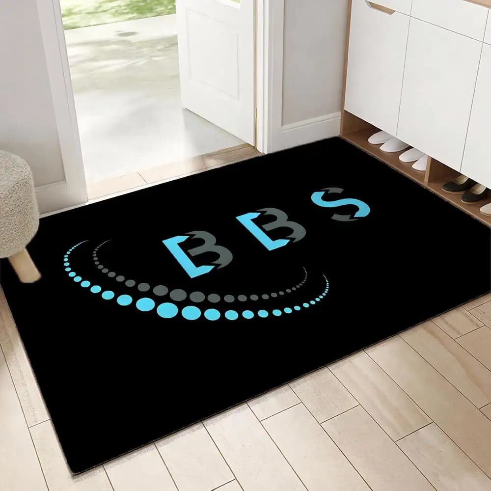 b-BBSs Wheel cool Floor Mat Soft and thickened flannel door pad, non-slip, for living room, home decoration