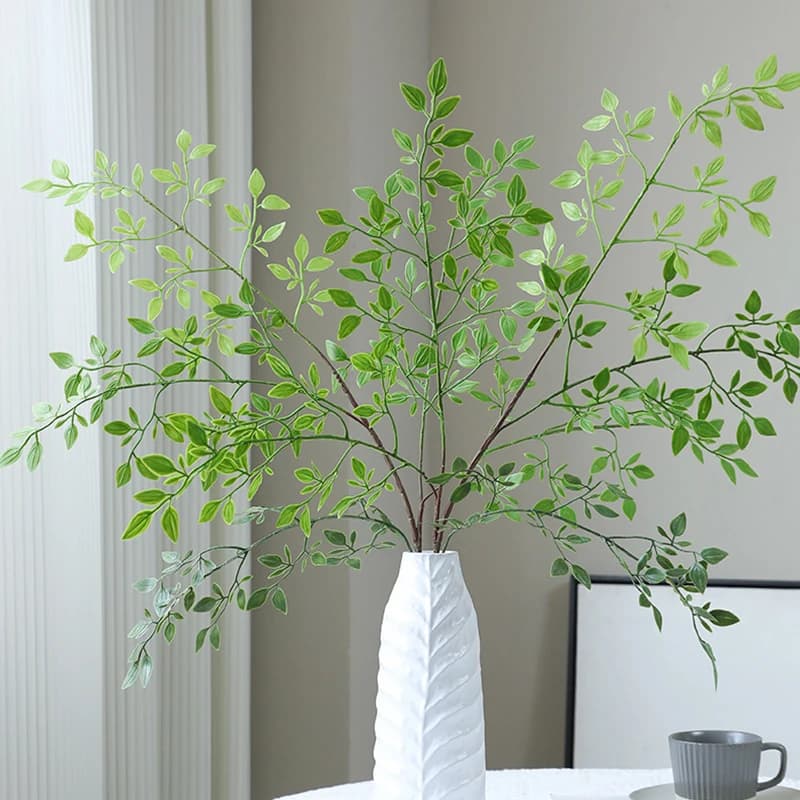 Wholesale Artificial Flowers Simulated Green Plants 5-Pronged Nandina Wedding Decoration Studio Backdrop Hotel Floral Soft