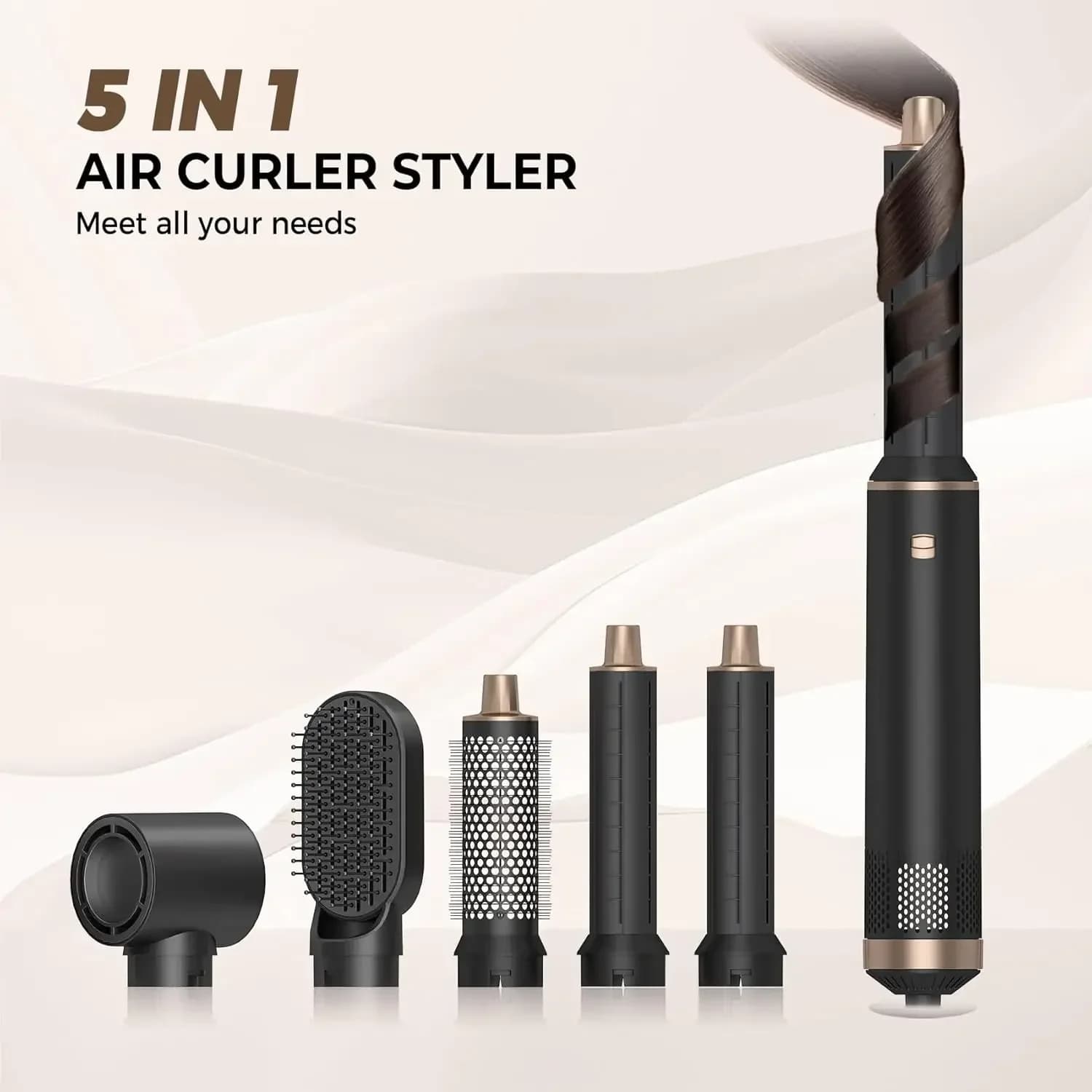 5 in 1 multi styler hair dryer hot air comb handle folding brush stroke plate with detachable accessories tools for hair care