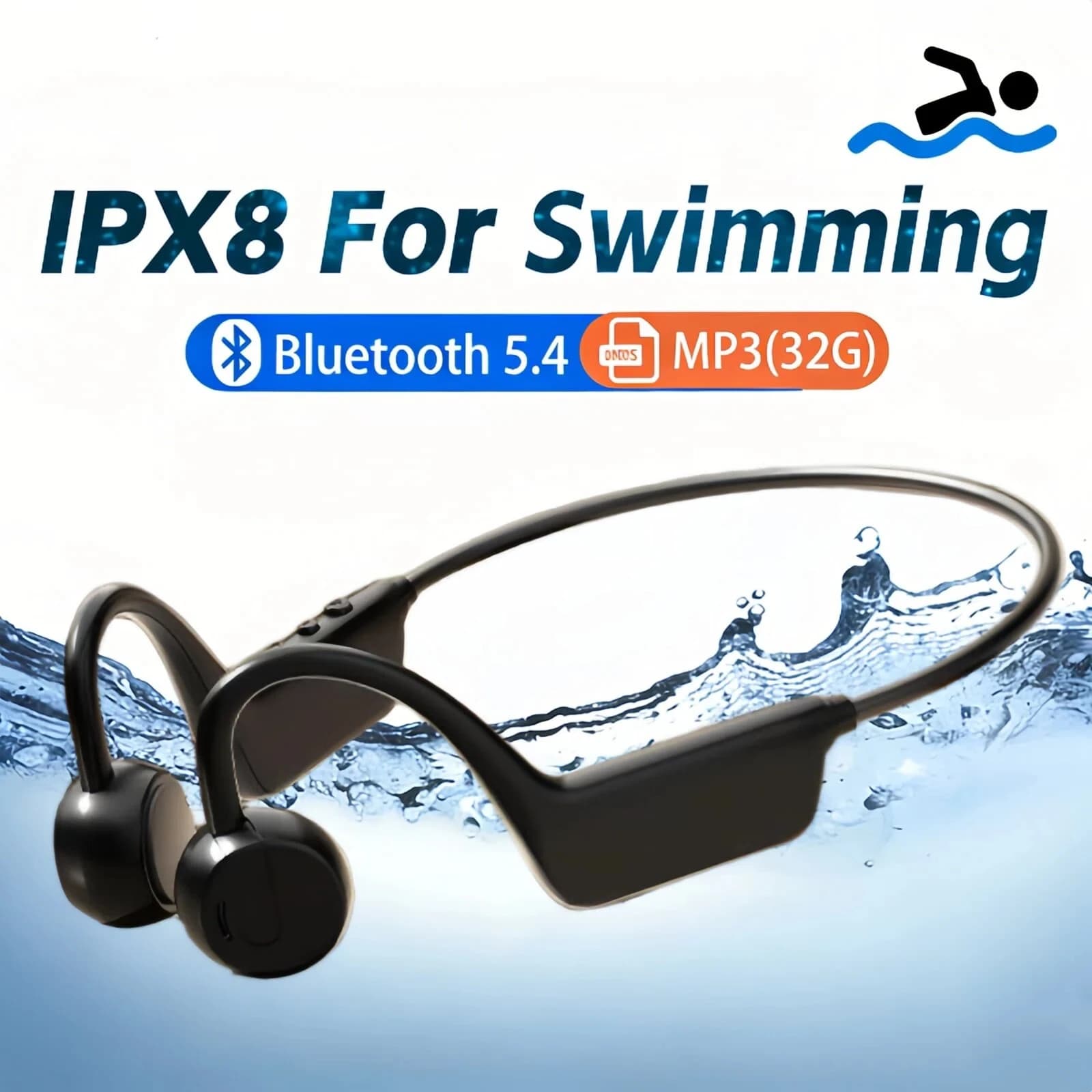 Wireless Oxa for Swimming and Sport, IPX8, Bluetooth 5.4 with Microphone, Waterproof, for Exercise and Fitness, NEW
