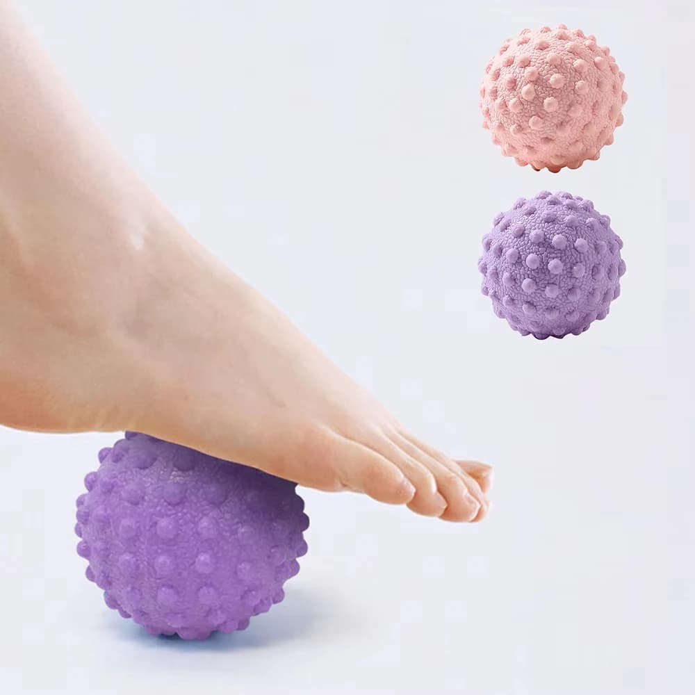 Palla Massaggiante Portatile Multifunzionale con Punti Rialzati per Fascia, Massaggiatore per Corpo, Vita, Schiena, Piedi, Rilassamento Muscolare, Yoga ed Esercizio Fisico