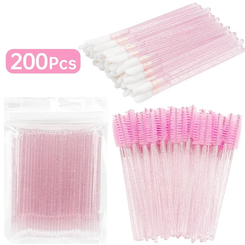 200 Piece Eyelash Extension Makeup Set Special Eyelash Removal Set Micro Brush Lip Brush for Women Makeup Tool