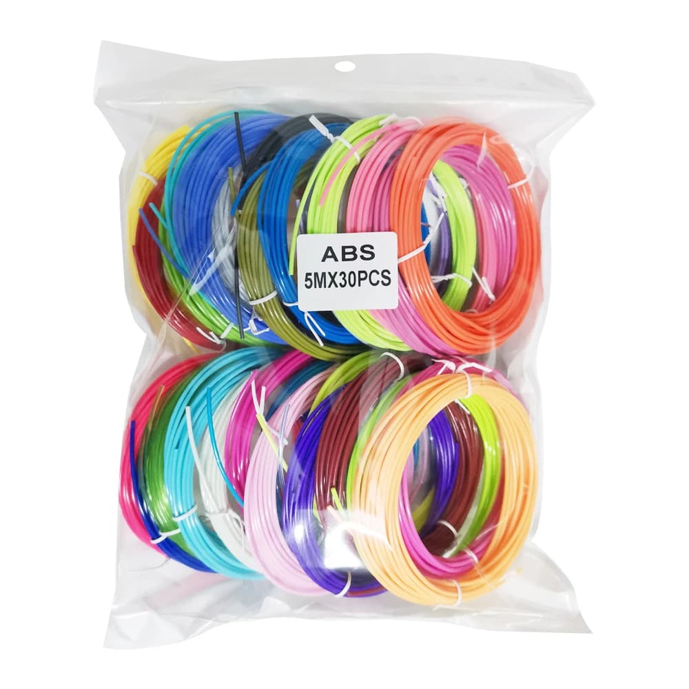 Filament PLA PCL ABS for 3D printing pens diameter 1.75mm 50 meters 100 meters 150 meters packaging 200 meters different colors