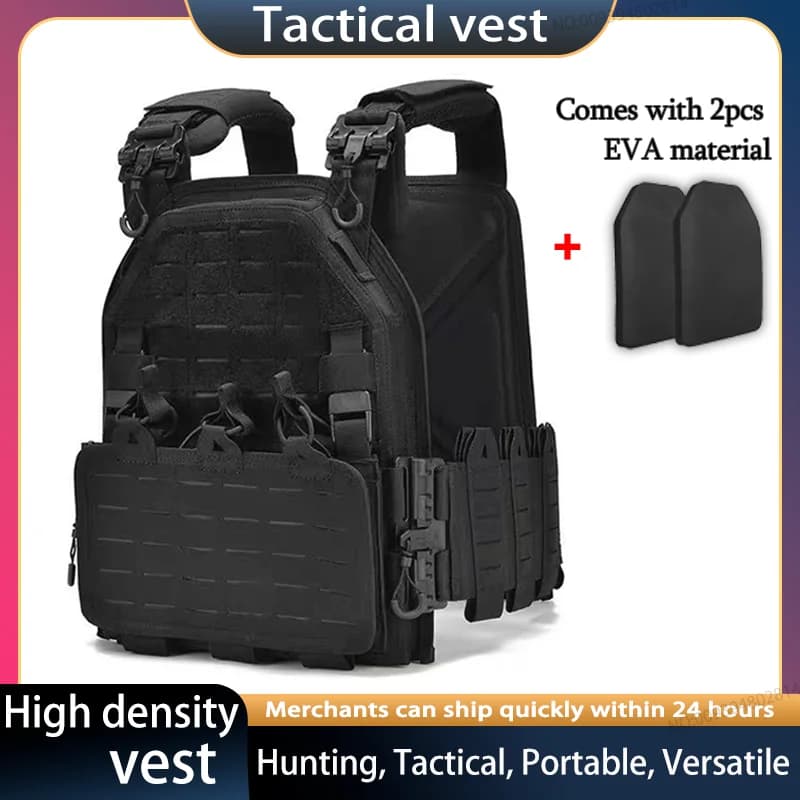 Gilet tattico leggero 6094 - Sistema MOLLE a sgancio rapido, attrezzatura da combattimento militare/LE/survival in nylon 1000D