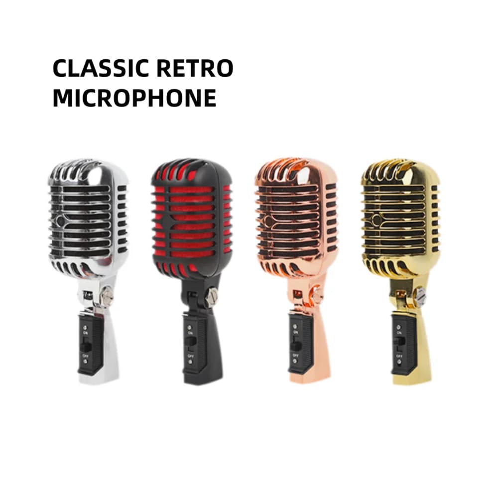 Wired retro dynamic microphone KTV stage performance home live broadcast nostalgic swing classic microphone