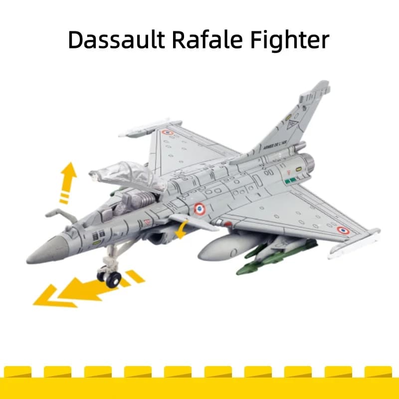Modellino 1/72 Serie Militare Creativa, Blocchi da Costruzione Aereo d'Attacco Dassault Rafale, Giocattolo Caccia Multiuso per Ragazzi, Regalo di Natale