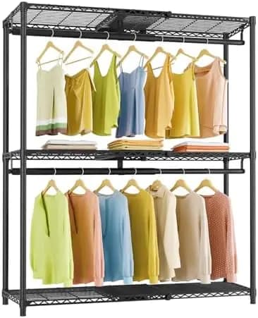 X1 Plus Expandable Reach-in Closet Adjustable from 2'8" to 4'6" with Adjustable Shelves and Hanger Rods Clothes Rack