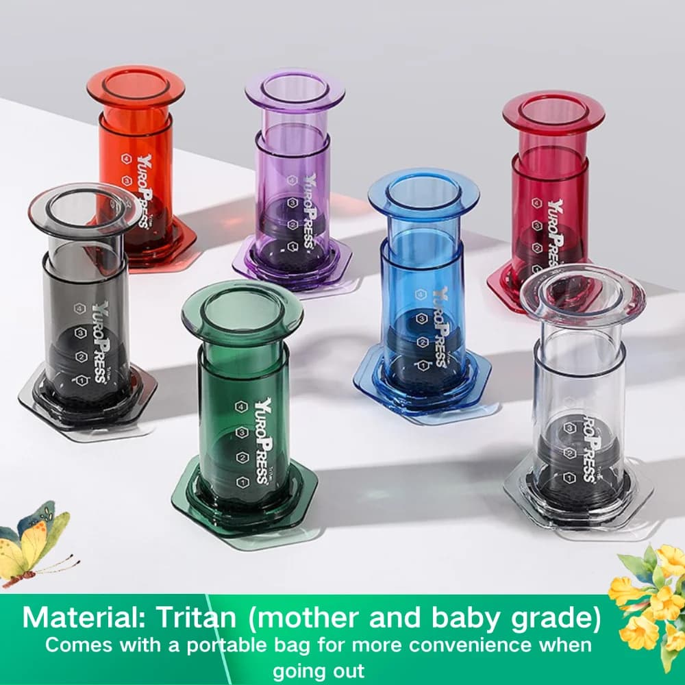 Tritan Portable espresso machine for car, home, camping, dust, coffee maker, French press, hand press, hiking campsite