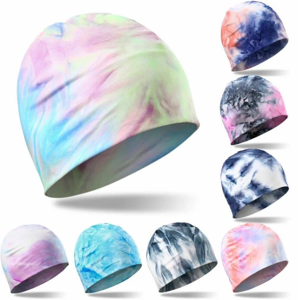 Cappello a cuffia tie dye invernale sci ciclismo corsa berretto con teschio berretti antivento sport all'aria aperta berretto scalda orecchie elasticizzato per uomo donna
