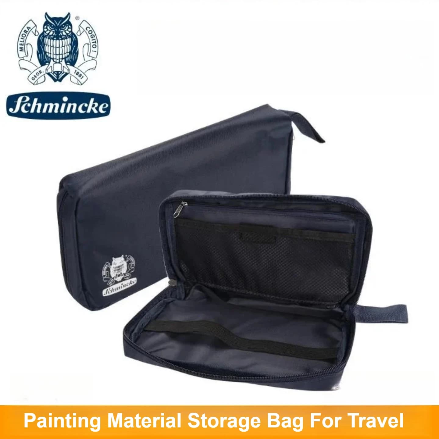 1PC Schmincke Borsa portatile impermeabile per organizer per vernice Fornitura d'arte Borsa multiuso per pennelli in tela per viaggi, nera