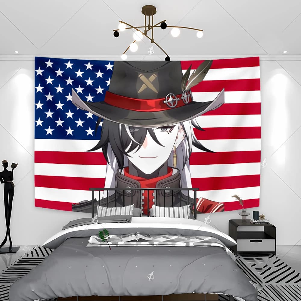 Boothill Tapestry Anime Flags Art Posters Bedroom Living Room Dorm Decor Aesthetic Printed Wall Tapestry Banner Background Cloth