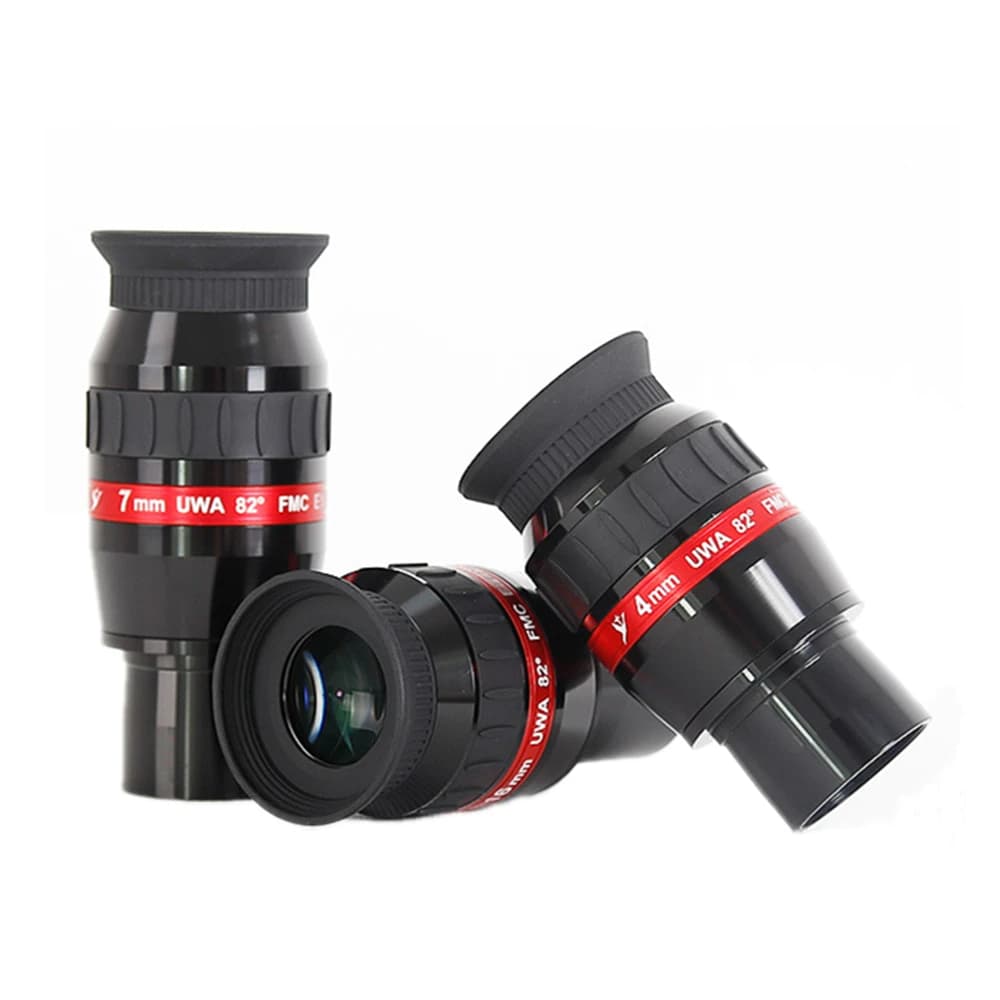 UWA 82 ° Oculare da 1,25" Oculare con pellicola verde completamente multistrato Accessori per telescopio da 4 mm/7 mm/16 mm