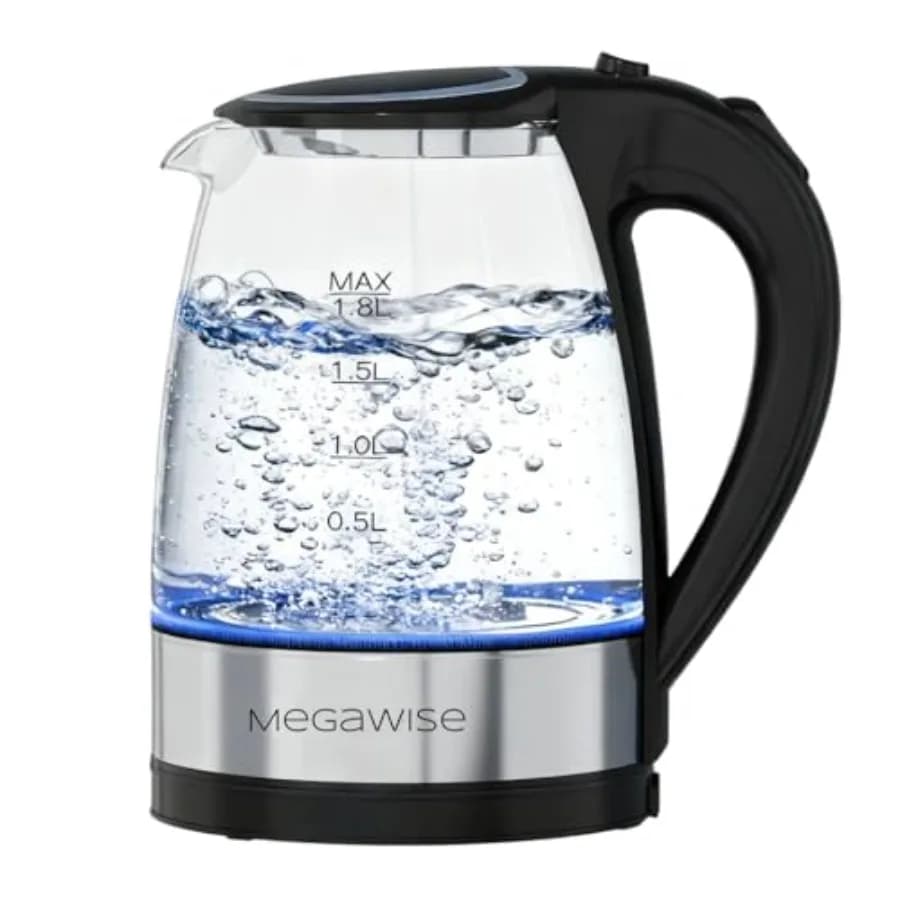 Bollitore elettrico in vetro con spegnimento automatico 1,8L