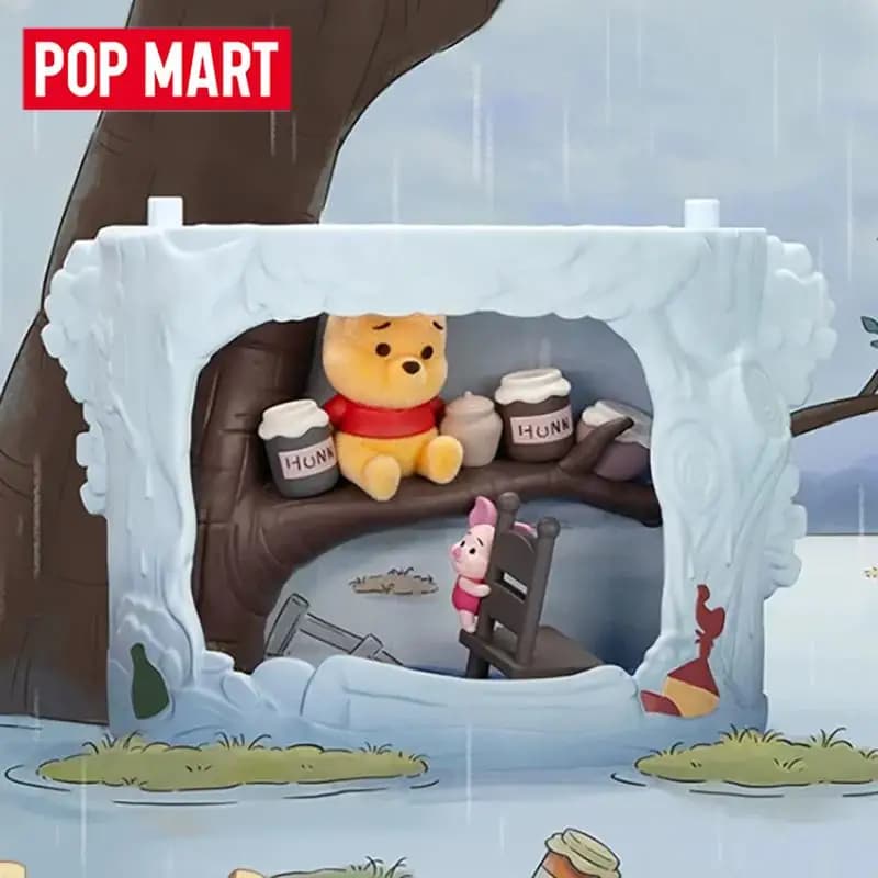 POP MART Winnie The Pooh Treehouse Theatre Series Trendy Mystery Box Anime Action Figure Blind Box Toys Model Ornament Dolls