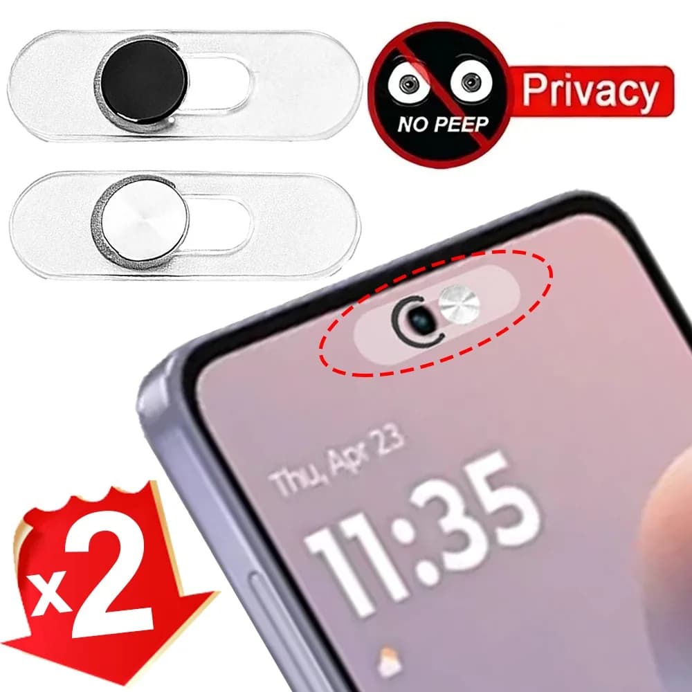 Copertura Protettiva per Fotocamera Frontale in Lega di Alluminio per Samsung, iPad, MacBook, Telefono, Laptop - Adesivo Blocco Webcam Scorrevole