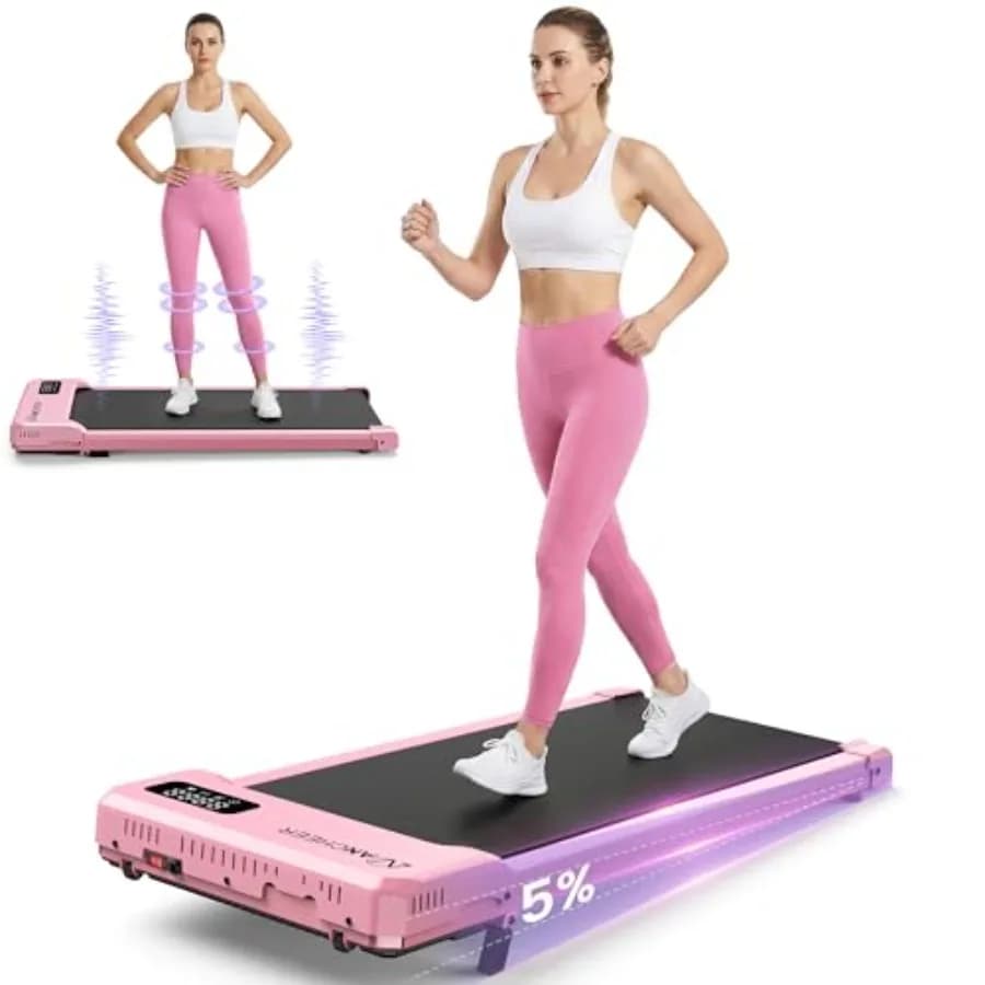 Tapis roulant sotto scrivania per casa e ufficio, compatto e portatile, con motore da 2,5HP, finitura nera, regolazione dell'inclinazione e