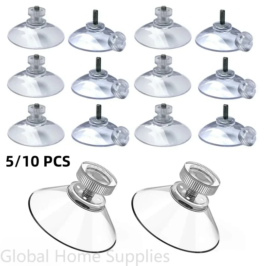 5/10 Pz 25/32/41/53mm Trasparente Ventose Ventose Testa A Fungo Forte Ventose A Vuoto Ganci Gancio Per La Decorazione Della Finestra di vetro dell'auto