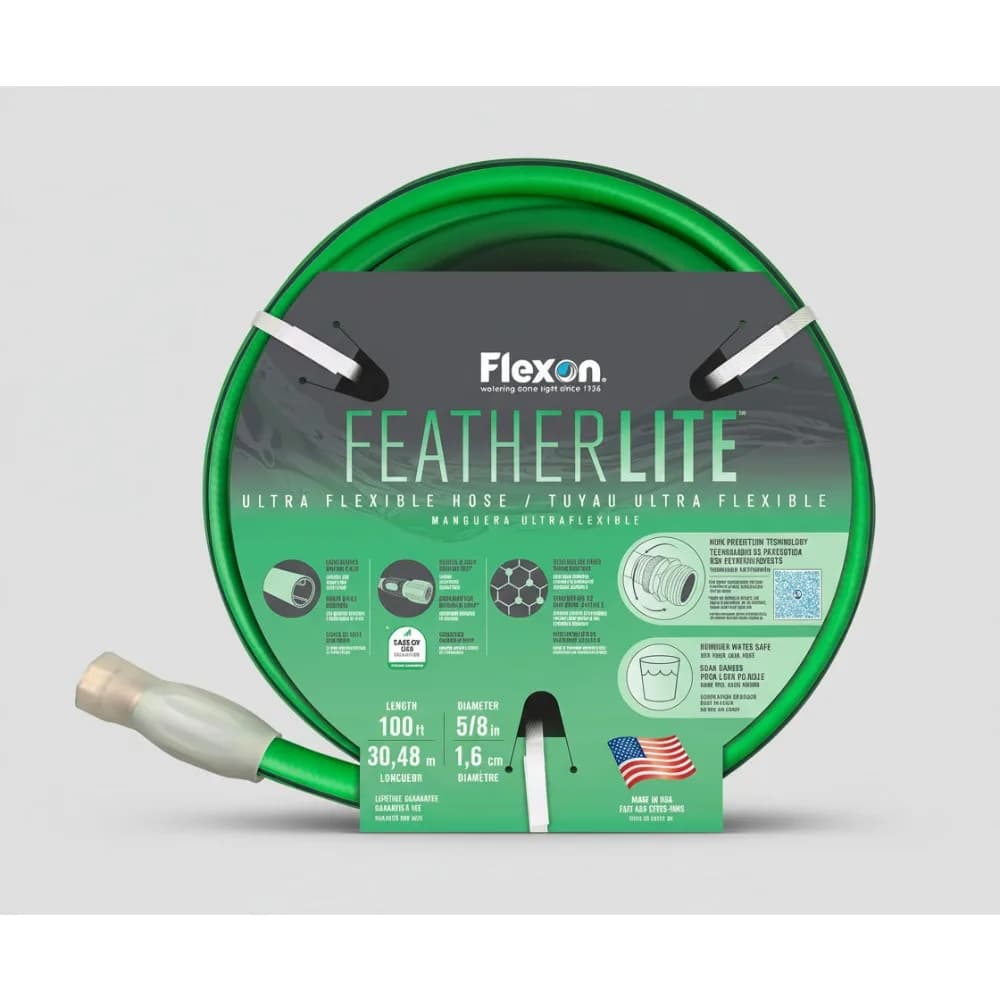 5/8" x 100 foot ultra flexible garden hose for drinking water, safe, fold-resistant, light for meadows and outdoor use
