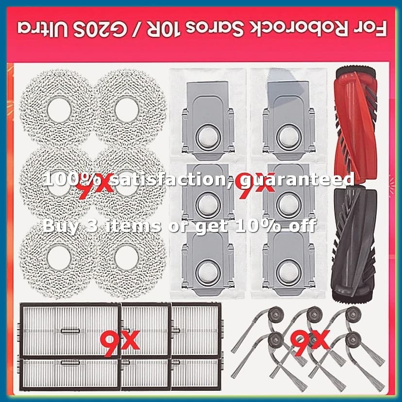 For Saros 10R / G20S Ultra Main Side Brush Hepa Filter Mop Cloth Dust Bag Robot Vacuum Cleaner Spare Parts Kit-A009
