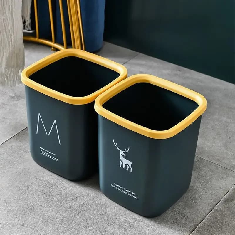 No Lid Nordic Paper Basket Garbage Bin Dustbin Plastic Wastebasket Home Living Room Bedroom Kitchen Bathroom