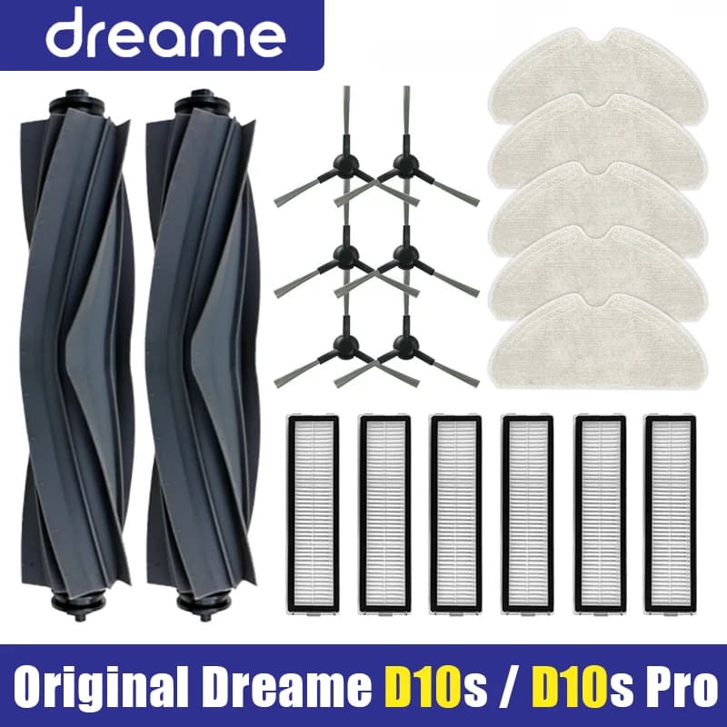 Dreame Bot D10s / D10s Pro Robot Vacuum Cleaner Mop Pad Roller Main Side Brush Hepa Filter Spare Parts Accessories
